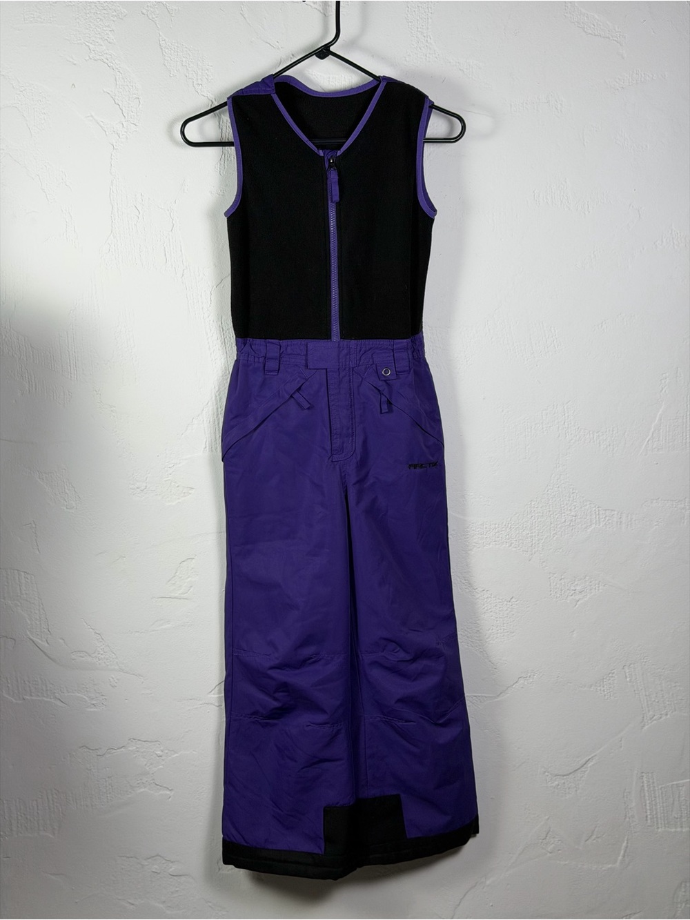 Arctix Black & Purple Sleeveless Snow Bib Romper - kids small